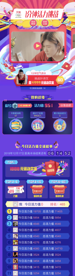 跳出同质化营销 天猫打造奥运互动IP释放全民健身热情 体育竞技 第3张